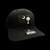 843 Richardson Blackout Palmetto Moon Performance PVC Patch Trucker Hat