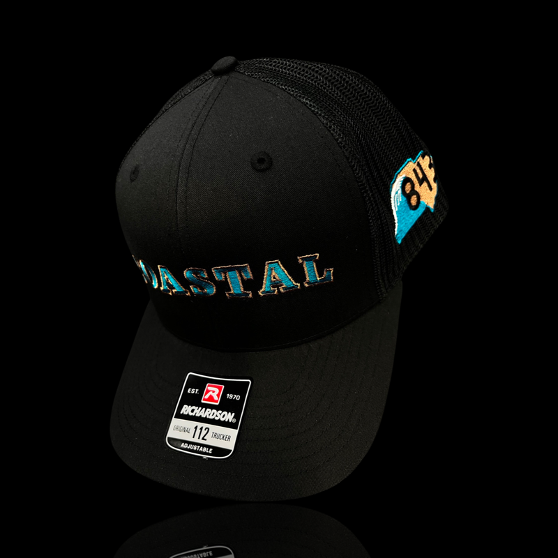 843 Richardson Coastal Midnight Black Trucker Hat