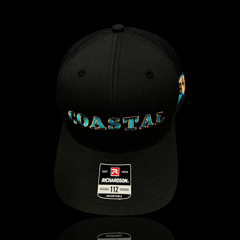 843 Richardson Coastal Midnight Black Trucker Hat