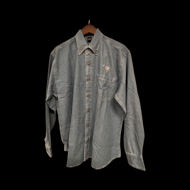 Palmetto Moon Denim Long Sleeve Button Down Shirt