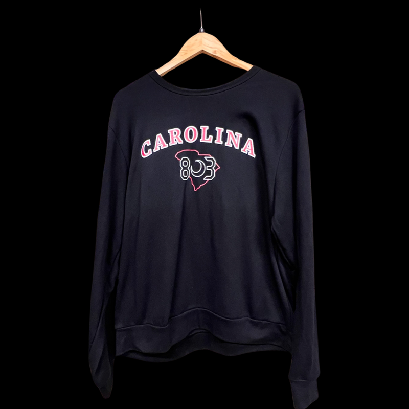 Carolina 803 Black Crew Neck Fleece Sweatshirt