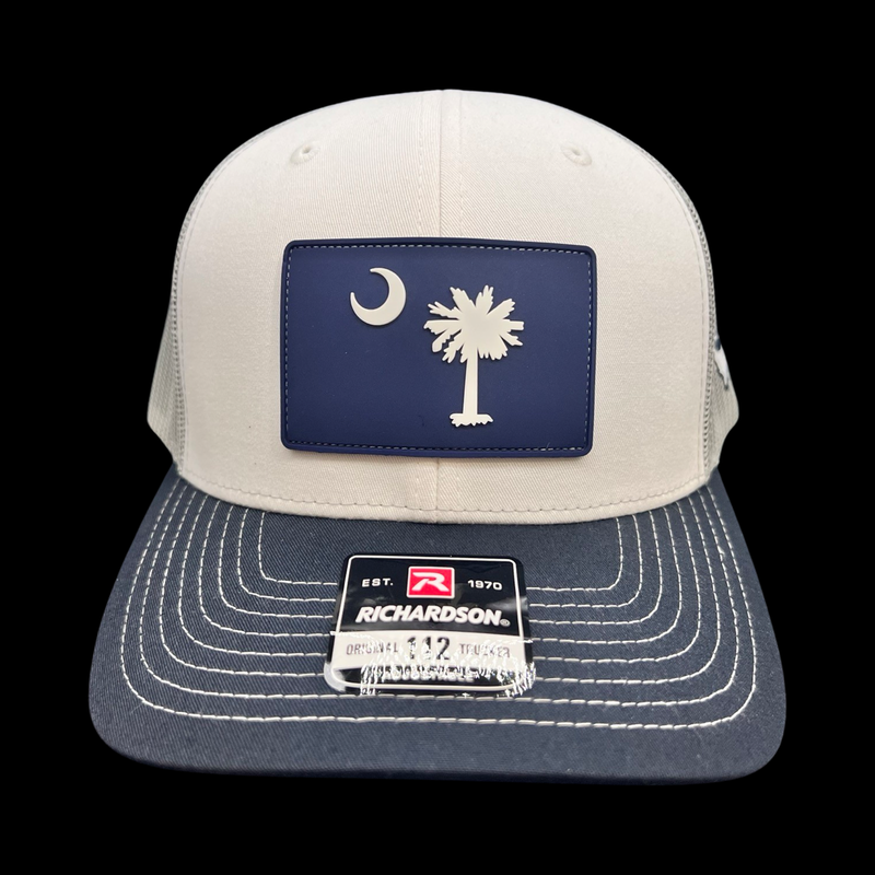 843 Richardson Navy Aluminum Performance PVC State Patch Trucker Hat