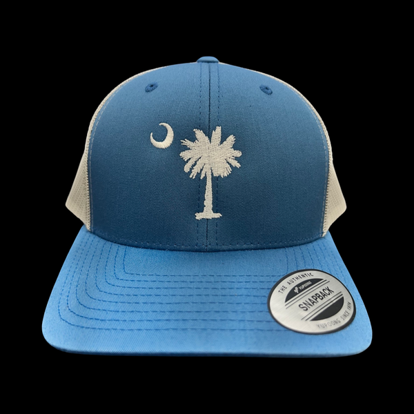 Yupoong 1776 SC Palmetto Moon Steel Blue Trucker Hat