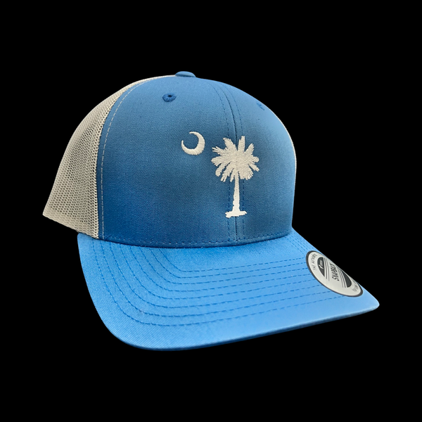 Yupoong 1776 SC Palmetto Moon Steel Blue Trucker Hat