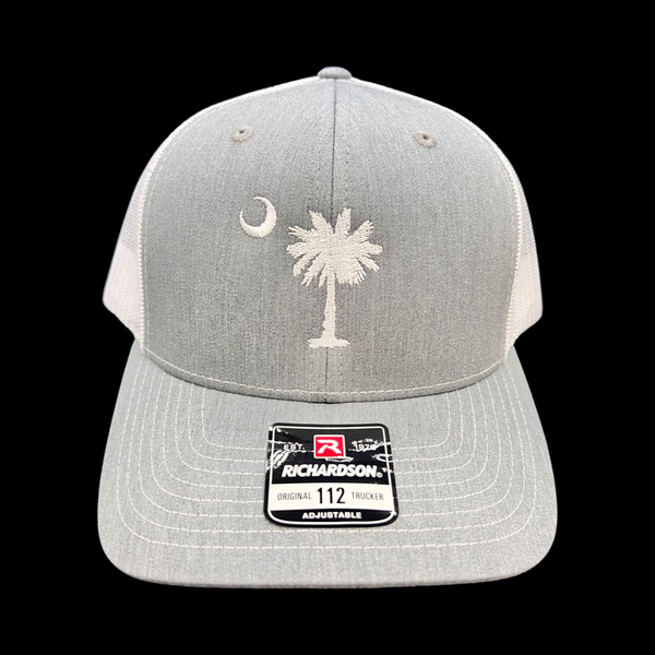 Richardson 1776 heather grey palmetto moon trucker hat