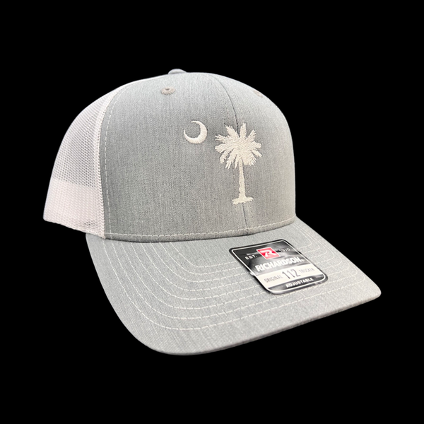 Richardson 1776 heather grey palmetto moon trucker hat