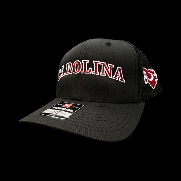 803 Richardson Carolina Black Youth Trucker hat