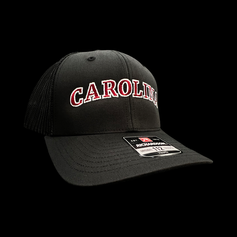 803 Richardson Carolina Black Youth Trucker hat