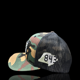 843 Yupoong Performance PVC Patch Army Camo Trucker Hat