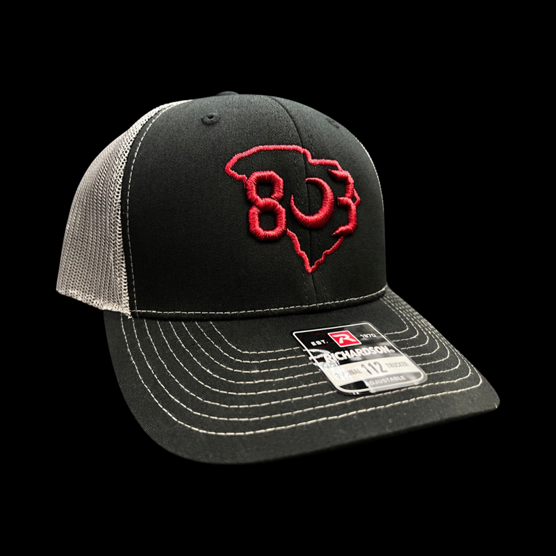 803 Richardson Black Steel Carolina Trucker Hat