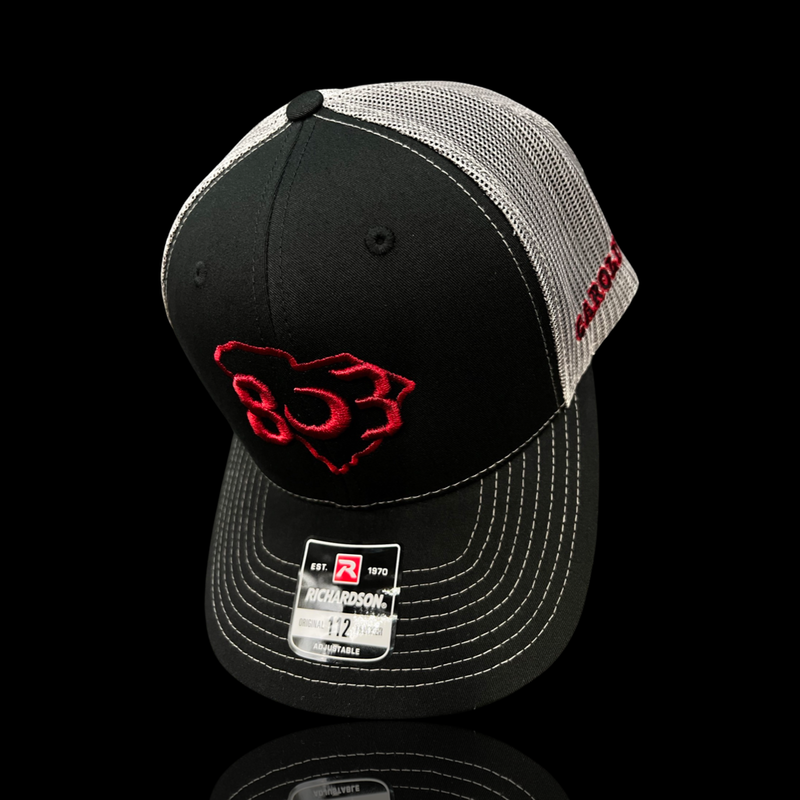 803 Richardson Black Steel Carolina Trucker Hat