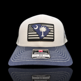 843 Richardson Navy White Aluminum Performance PVC Patch Trucker Hat