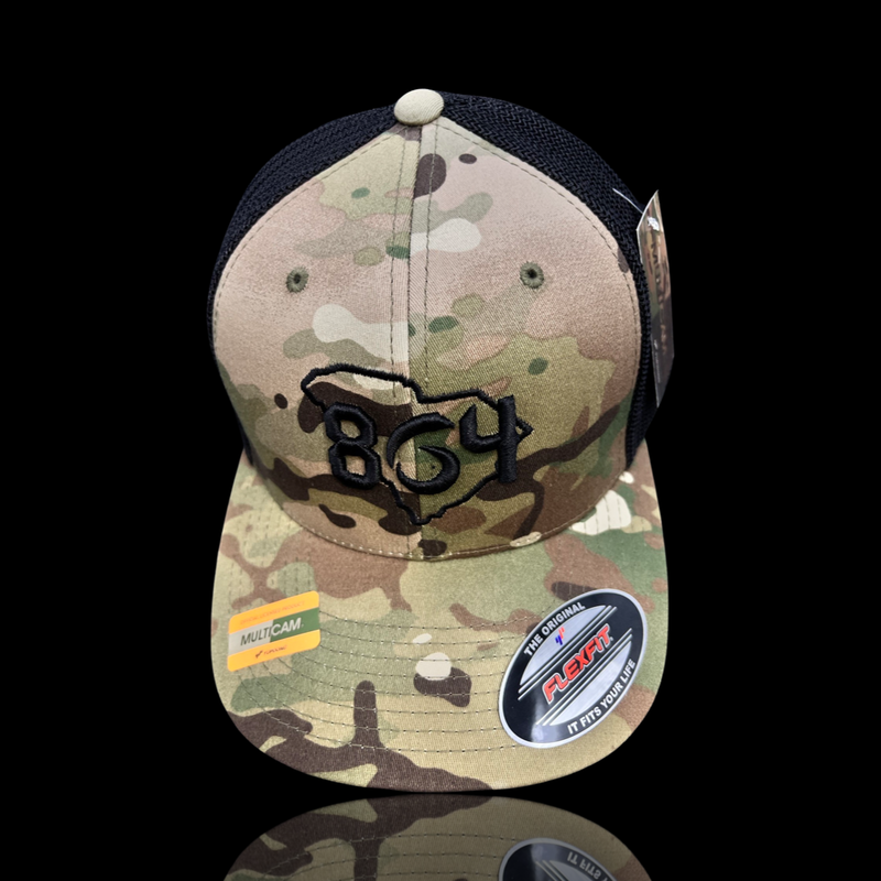 864 Flexfit Multicam Fitted Mesh Trucker Hat