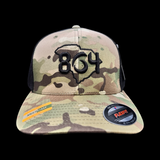 864 Flexfit Multicam Fitted Mesh Trucker Hat