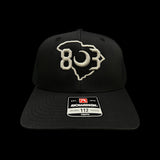 803 Richardson 112 Black Silver Youth Trucker Hat