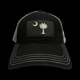 843 Richardson Peformance PVC Patch Relaxed Black Steel Trucker Hat