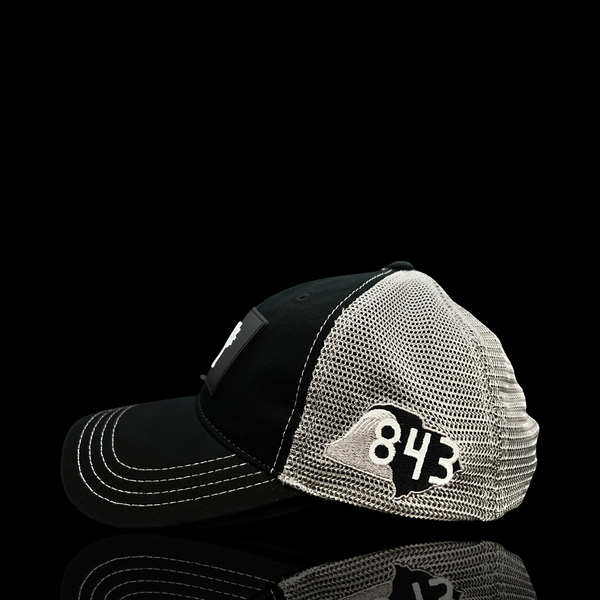 843 Richardson Peformance PVC Patch Relaxed Black Steel Trucker Hat