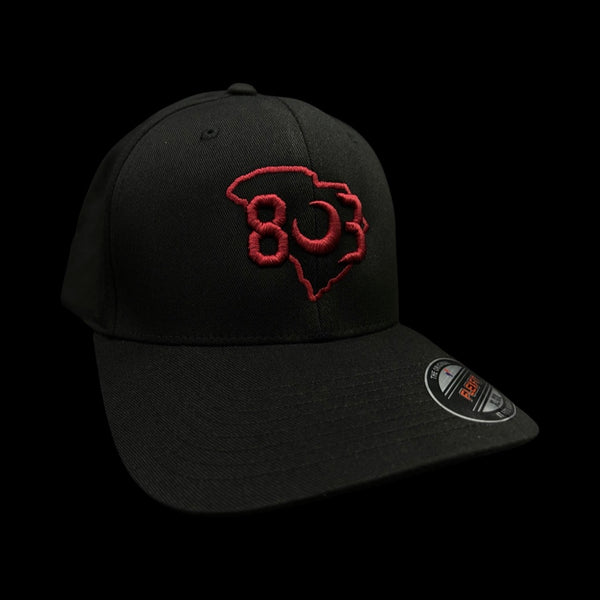 803 Flexfit Black Widow Garnet XXL fitted cotton hat