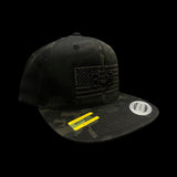 803 America Veterans Black Camo Flatbill Hat