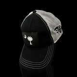 864 Richardson Performance PVC Patch Relaxed Black Steel Trucker Hat