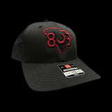 803 Richardson Black Widow Garnet Youth Trucker Hat