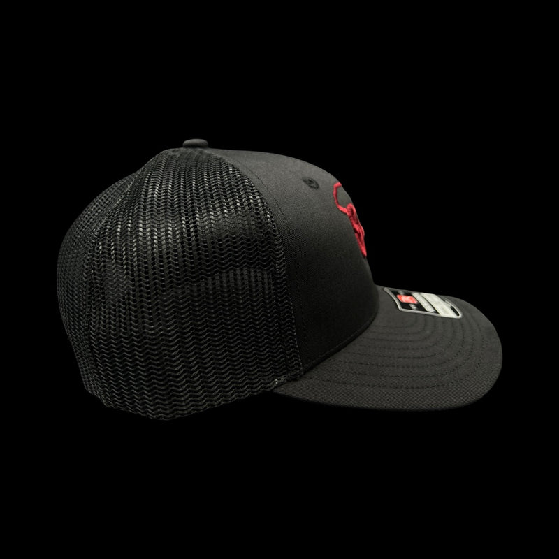 803 Richardson Black Widow Garnet Youth Trucker Hat