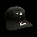 864 Richardson Blackout Palmetto Moon Performance PVC Patch Trucker Hat