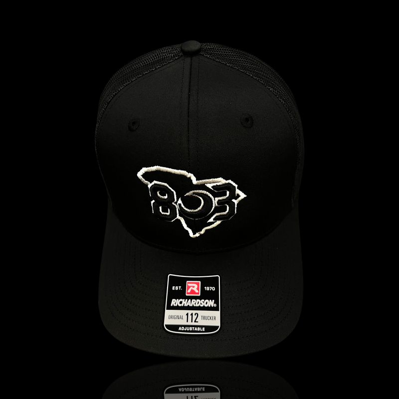 803 Richardson Gen II Black Trucker Hat