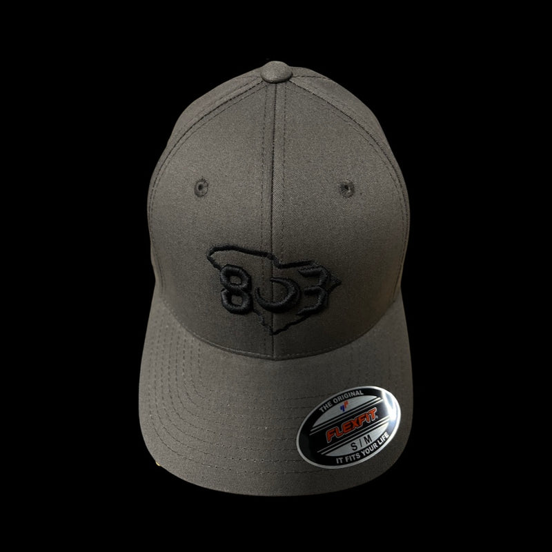 803 Flexfit charcoal fitted cotton hat