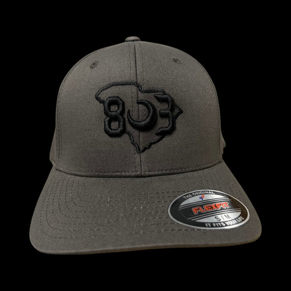 803 Flexfit charcoal fitted cotton hat