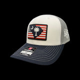 Richardson Navy White Aluminum Old Glory South Carolina PVC Performance Patch Trucker Hat