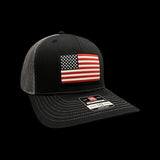 Richardson Black Steel Old Glory PVC Performance Patch 803 Trucker Hat