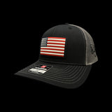 Richardson Black Steel Old Glory PVC Performance Patch 803 Trucker Hat