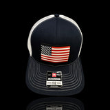 Richardson Navy White Old Glory PVC Performance Patch Fitted Trucker Hat