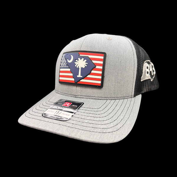 843 Lowcountry Richardson Heather RWB Performance PVC Trucker Hat