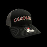 803 Richardson 112 Snapback Carolina Black Steel Trucker Hat