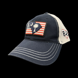 803 Richardson RWB Performance PVC Patch Navy White Relaxed Trucker Hat