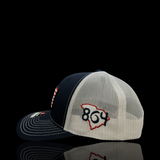 864 Richardson Performance PVC Patch Navy White Trucker Hat