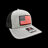 Richardson Heather Grey Black Old Glory PVC Performance Patch Trucker Hat