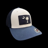 Flexfit Navy White Navy Performance PVC Patch Fitted Trucker Hat