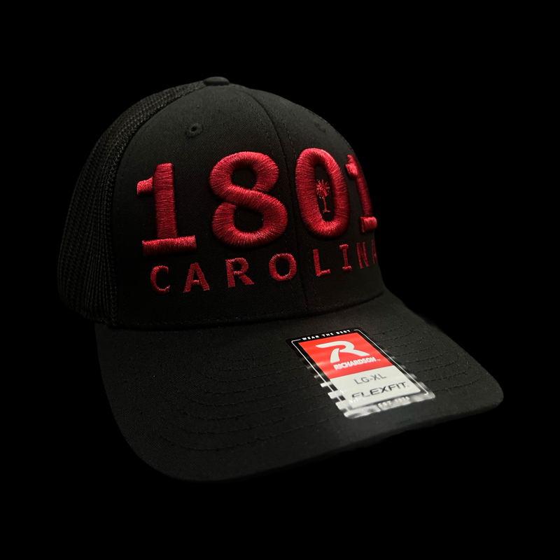 Richardson 1801 Carolina Garnet Fitted Mesh Black Garnet Trucker Hat