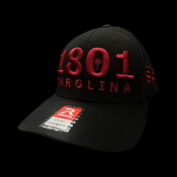 Richardson 1801 Carolina Garnet Fitted Mesh Black Garnet Trucker Hat