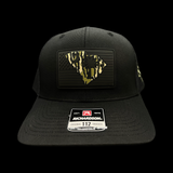 803 Richardson Bottomlandblack Performance Blackout Trucker Hat