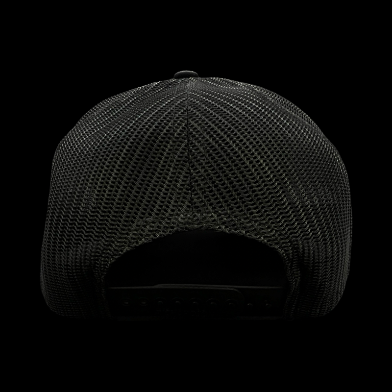 803 Richardson Bottomlandblack Performance Blackout Trucker Hat