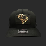 864 Richardson Blackout Duck Camo Performance Patch Trucker Hat