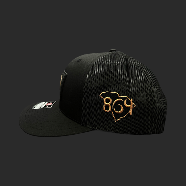 864 Richardson Blackout Duck Camo Performance Patch Trucker Hat