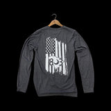 Charcoal Premium Long Sleeve Distressed 803 Flag Tee