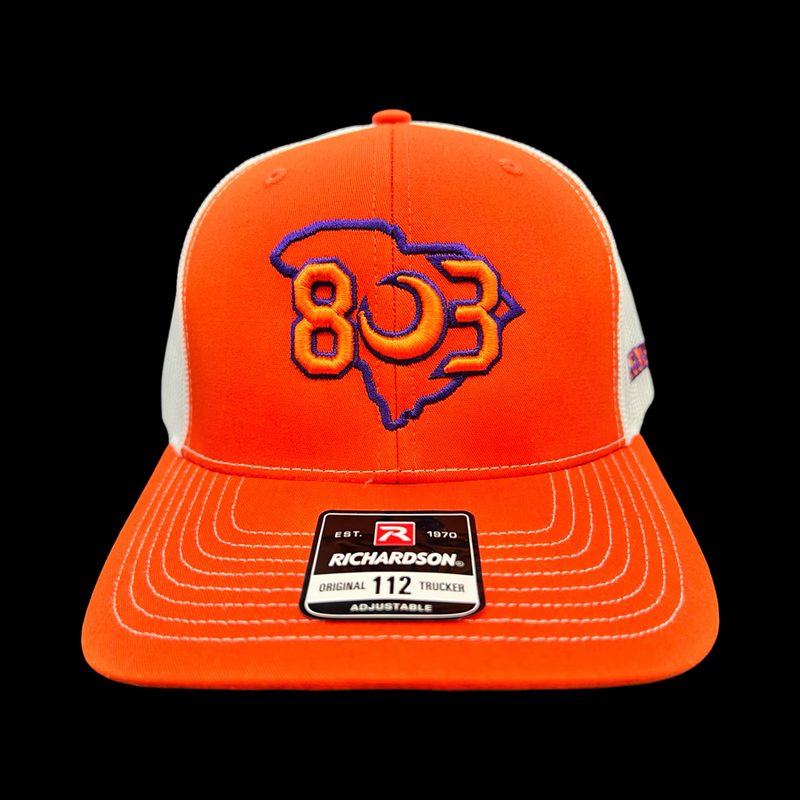 Richardson 803 Clemson Orange White 2nd Gen Trucker Hat