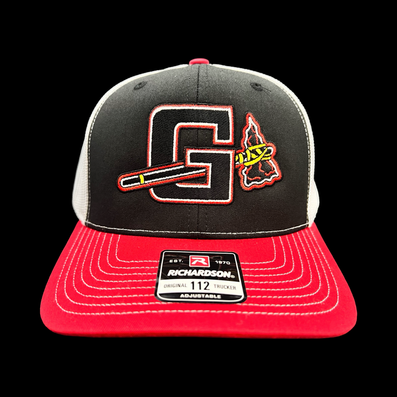 Gilbert Indians 803 Special Edition Red Black White Trucker Hat