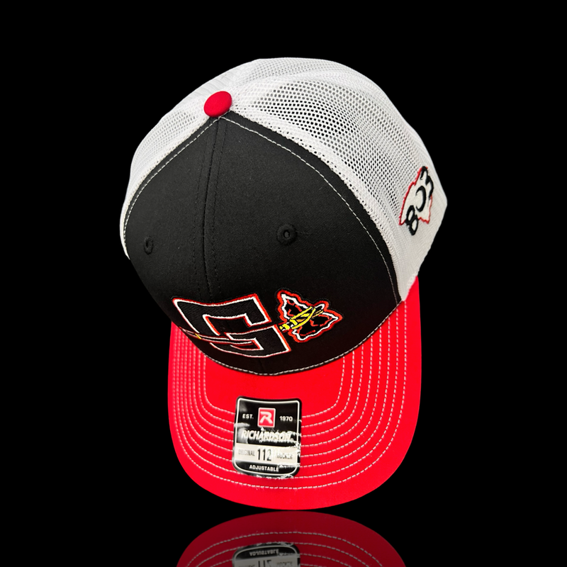 Gilbert Indians 803 Special Edition Red Black White Trucker Hat